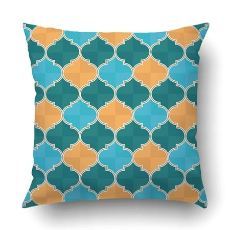 BPBOP Tosca Green Peach Moroccan Pattern Pillowcase Throw 
