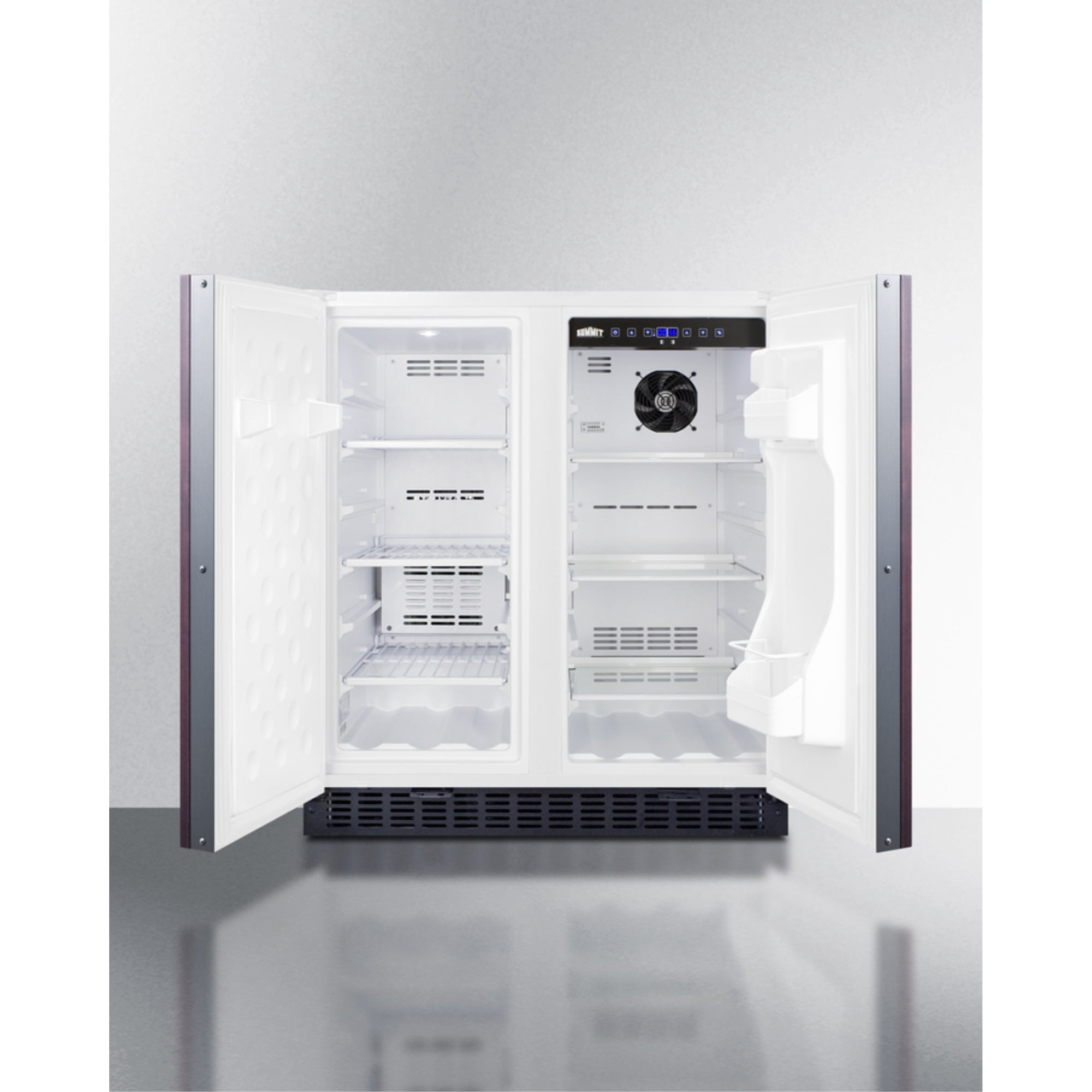 30 Inches wide undercounter frost-free side-by-side refrigerator-freezer with panel-ready doors