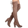 thumbnail image 3 of New Women Breckelles Gina-38 Faux Suede Thigh High Drawstring Block Heel Boot, 3 of 3