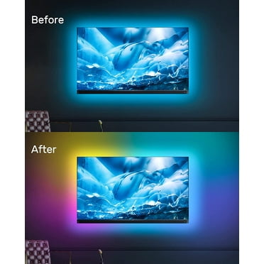 UITTG-TV Led Backlight, 16.4ft ICRGB LED Lights for TV Smart Led Lighting for 65-85inch Monitor, USB Led Lights Behind Backlight Sync with Music, Bluetooth APP Control with Remote