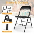 thumbnail image 5 of Sandinrayli 5-Pack Fabric Padded Folding Chair for Home Office Wedding Party Outdoor Indoor Adult, 330LBS Capacity, Black, 5 of 13