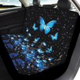 thumbnail image 4 of Uourmeti Blue Butterfly Flower Print Car Seat Cover 3 PCS Car Seat Protector Cushion Breathable Full Set Suitable for Cars most Cars, 4 of 10