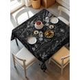 thumbnail image 6 of Black Spring Floral Table Cloth, Vintage Botanical Watercolor Waterproof Tablecloth for Square Tables, Reusable Washable Fabric Table Cover for Restaurant Kitchen Dining Tables 60"x60", 6 of 6