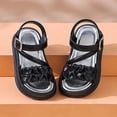 thumbnail image 6 of Gubotare Toddler Girl Summer Sandals Girls Casual Sandals Cute Open Toe Breathable Summer Shoes(Toddler/Little Kid/Big Kid) Size 10 (Black,10 Toddler), 6 of 6