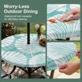 thumbnail image 5 of Round Outdoor Tablecloth with Umbrella Hole and Zipper, Teal Scallop Coastal Tablecloth with Elastic Waterproof, Summer Beach Nautical Patio Table Covers for 31" - 35" Picnic Pool Tables, 5 of 9