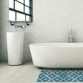 thumbnail image 2 of Dundee Deco Geometric Bathroom Mat - 35" x 26" Blue Waterproof Non-Slip Quick Dry Rug, Non-Absorbent Dirt Resistant Perfect for Kitchen, Bathroom and Restroom, 2 of 3