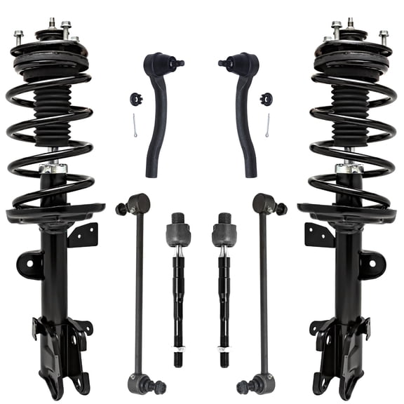 Detroit Axle - Front Struts & Coil Springs Sway Bar Links Outer Inner Tie Rod Ends Replacement for 2009-2015 Honda Pilot - 8pc Set