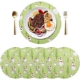 thumbnail image 3 of GZHJMY Christmas Snowman Round Placemats Set of 6, Non-Slip PVC Table Mats Washable Heat Resistant Place Mats for Kitchen Dining Table Christmas Home Decor, 15.4 Inch Table Mat, 3 of 7