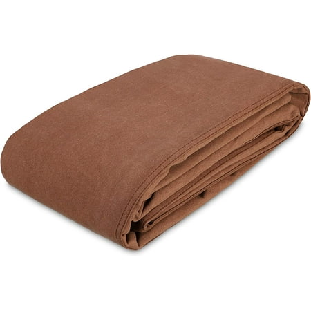 

12 x20 Canvas Tarp 18 oz/37 Mil Heavy Duty Waterproof UV Resistant Rustproof Grommets Industrial & Commercial Use Cloth Tarp (Finished Size: 11 6 x19 6 Brown)