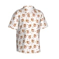 thumbnail image 2 of Daiia Squirrel And Rose Hawaiian Shirt for Men Gentle Cotton Regular Short Sleeve Casual-Small, 2 of 9