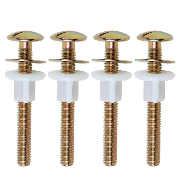 Zeiwohndc 4pcs Sturdy Toilet Seats Screws With Plastic Nut and Carbon Steel Washers