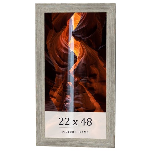 22x48 Frame Grey Real Wood Picture Frame Width 1.5 Inches | Interior Frame Depth 0.5 Inches | Barn