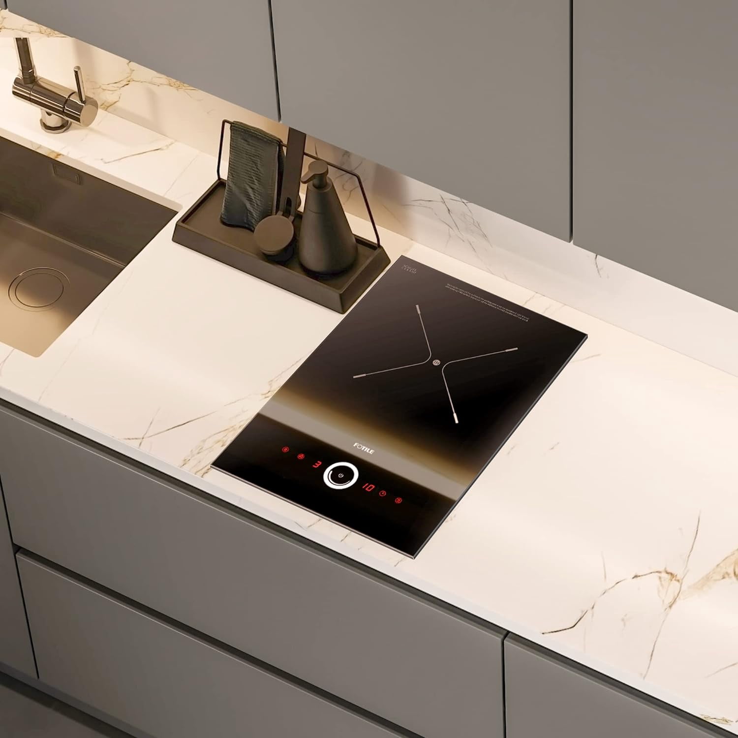 FOTILE 12 Inch Induction Cooktop with 3000W Output Power and 9 Power Levels