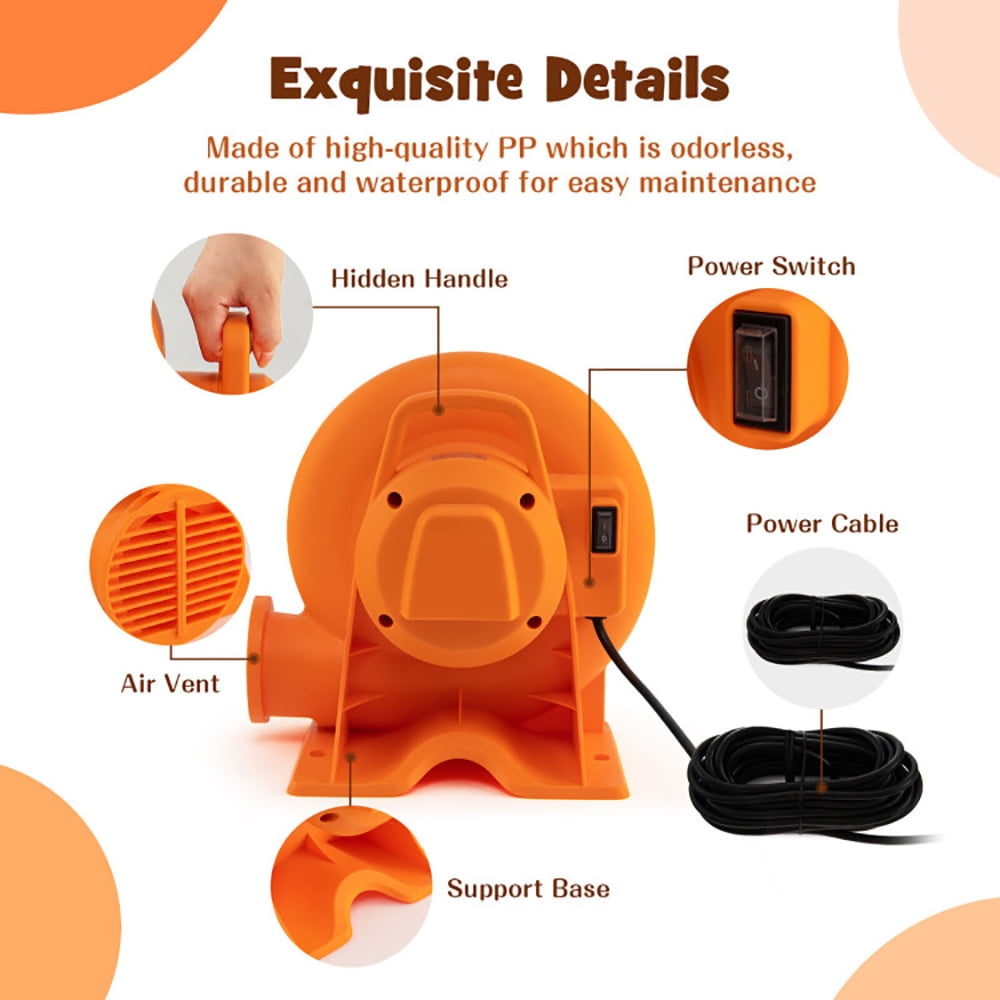 Aimee Lii 550W Air Blower (0.7HP) for Inflatables with 25 feet Wire and GFCI Plug