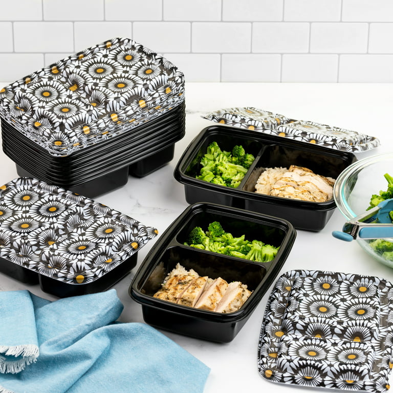 Thyme & Table Meal Prep Storage Containers, Set of 12, 24 Pieces, Floral