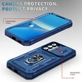 thumbnail image 4 of Allytechgroup Rugged Hybrid Case Cover for Samsung Galaxy A15 5G, Ring Holder Stand Anti-Scratch Shockproof Sliding Lens Protector Bumper Phone Case for Women Men, Navyblue, 4 of 11