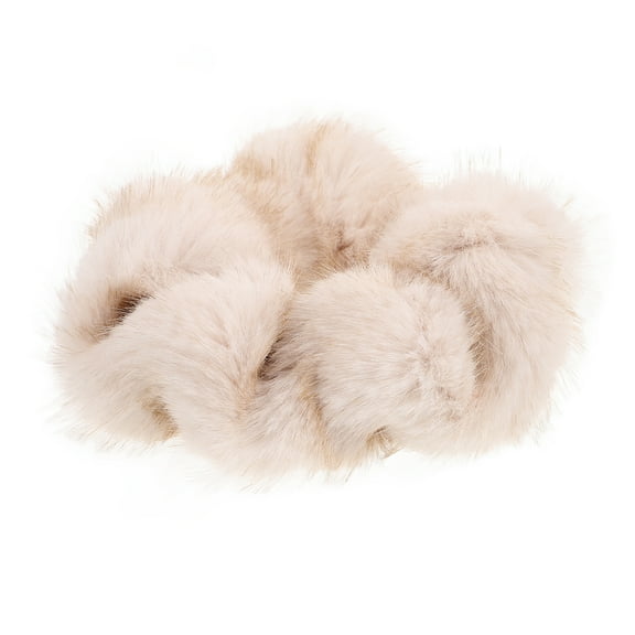 FRCOLOR Charm Velvet Elastic Hair Scrunchies Plush Hair Rope 13.50X12.00X3.50CM Beige