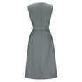 thumbnail image 5 of ZQUUVOU Women's Sleeveless Maxi Dress Round Neck Tie Front Side Slit Loose Formal Cocktail Party Gown Dresses Gray, 5 of 6