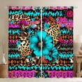 thumbnail image 1 of YST Boho Flower Window Curtains 38"Wx45"L Western Aztec Curtains & Drapes Floral Leopard Print Blackout Curtains For Kids Boys Girls,Abstract Geometric Pattern Window Treatments 2 Panels, 1 of 5