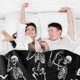 thumbnail image 7 of Halloween Fuzzy Flannel Blanket Dancing Skeleton Throw Blanket Black Soft Blanket for Farmhouse Home Chair Sofa Couch Bed Black Black, 7 of 7