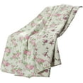thumbnail image 4 of Chezmoi Collection Floral Reversible Vintage Washed Cotton Quilted Throw, 4 of 4