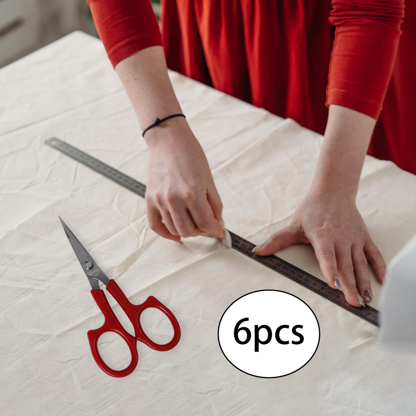 S SERENABLE 6Pcs Embroidery Scissors Set Curved Tip Sharp Sewing Shears for Needlework Stitch Applique Household Tailor