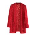 thumbnail image 4 of Sakmal Plus Size Womens Jackets Open Front Red Lace Lightweight Coats Trendy Floral Long Womens Jackets 3XL, 4 of 4