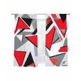 thumbnail image 2 of Red Black Color Block Sheer Curtains 63 Inches Long 2 Panels Abstract Geometric Light Filtering Semi Sheer Window Curtains Drapes for Bedroom Living Room 52"x63", 2 of 7