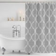 thumbnail image 3 of Grey Moroccan Shower Curtain, Waterproof Shower Curtains for Bathroom, Vintage Ethnic Abstract Geometric Stripes Washable Fabric Bathtub Curtain Set Bath Decor with 12 Hooks 48"x72", 3 of 8