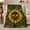 Sunflower Bee, variant on Sunflower Bee Medallion with Honeycomb Leaves, Cheerful Botanical Art for Bee Lovers, Garden Pollinator Motif Cozy Flannel Blanket, Mother's Day Gift for Sunroom and Reading Nook Home Decor