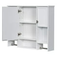thumbnail image 6 of DEALTOPS Stylish Wall Mounted Bathroom Mirror Cabinet with Open Shelves and Towel Racks, White, 6 of 7