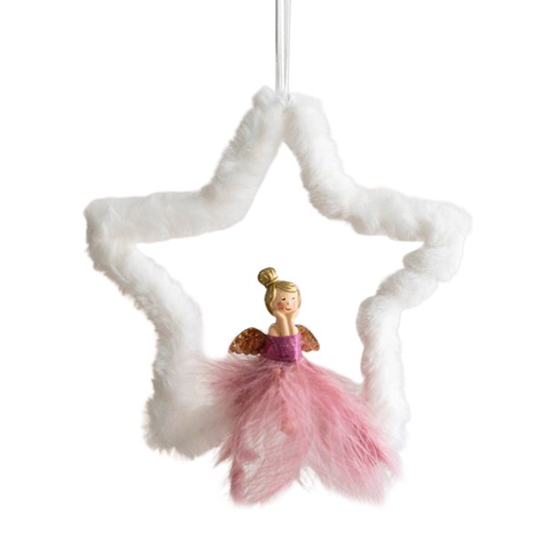 Felpa De Estrella De Cinco Puntas Redondo Creativo De Navidad Para La Decoración Colgante Del Hogar De La Mesa De La Ventana Del Árbol De Navidad Scienceny HA043615-02