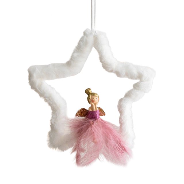 Felpa De Estrella De Cinco Puntas Redondo Creativo De Navidad Para La Decoración Colgante Del Hogar De La Mesa De La Ventana Del Árbol De Navidad matsuzay HA043615-02