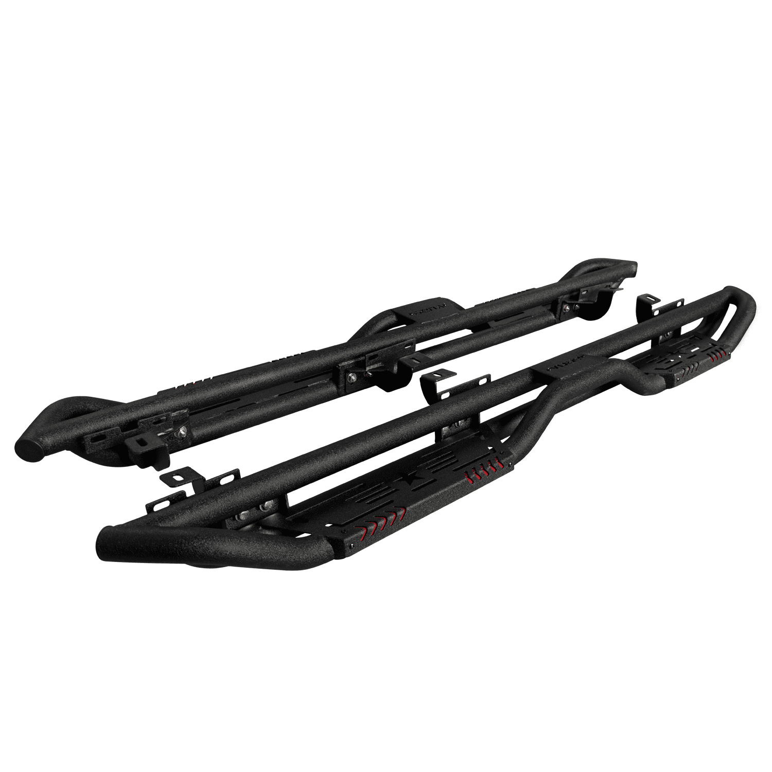 Vijay Running Boards Compatible with 2018-2019-2020-2021-2022-2023-2024-2025-2026 Jeep Wrangler JL 4-Door A Pair Bolt-on Side Steps Rails Steel Nerf Bars Textured Black Steel