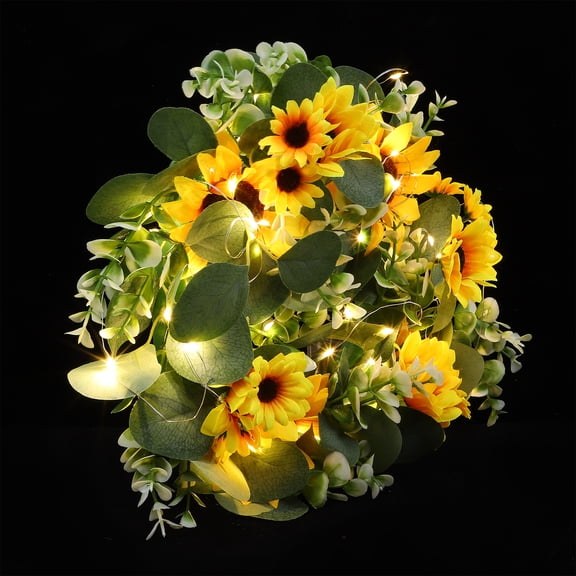 Raindrops  Sunflower Garland Decor Front Door Christmas Wedding Yellow