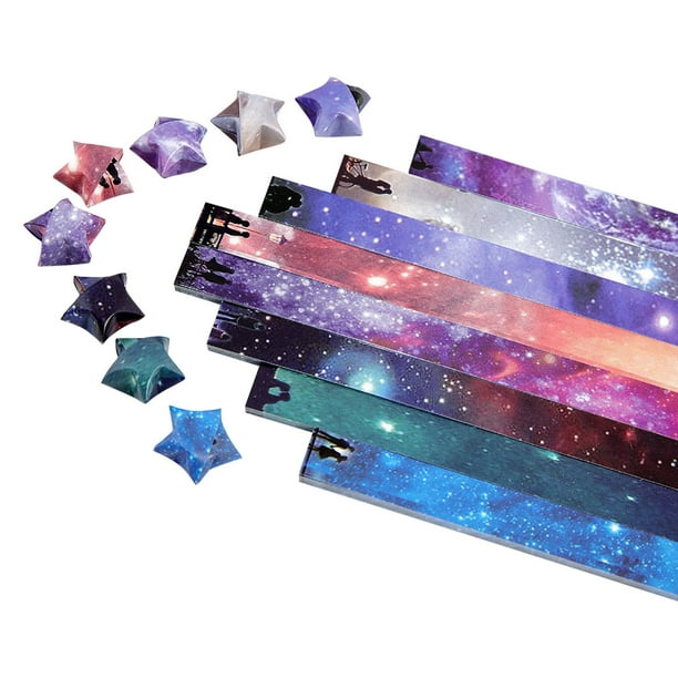 Pisexur Batería de cocina Tiras de papel de estrellas, tiras de papel de estrellas de colores, tiras de papel para decoración, manualidades de bricolaje para la cocina del hogar