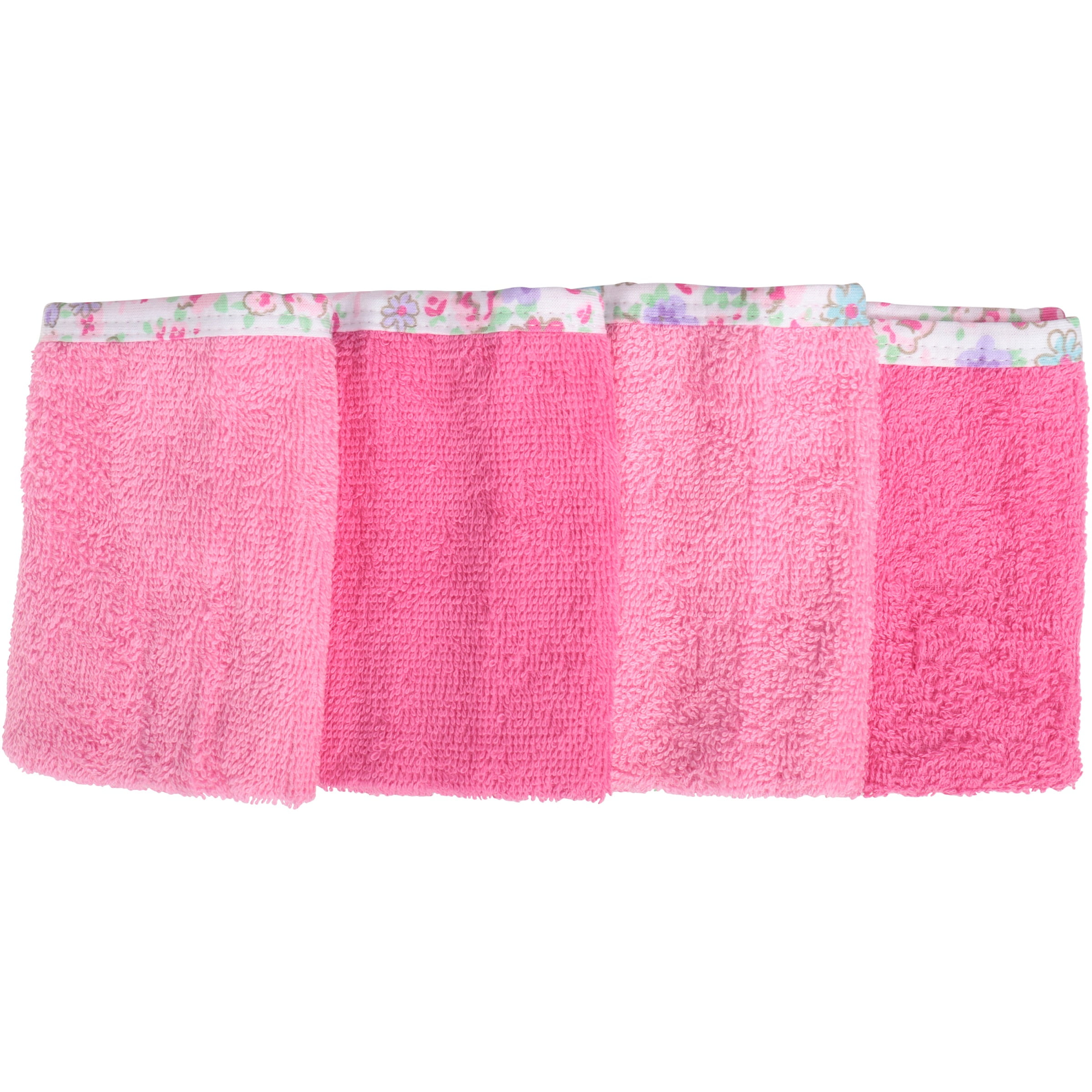 Gerber Newborn Baby Girl Assorted Woven Premium Solid Washcloths, 4