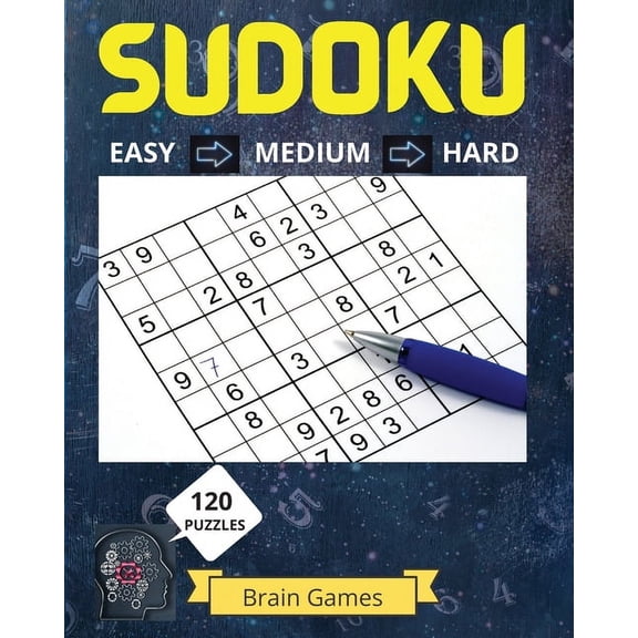 Sudoku Puzzle Book for Grown Ups: Great Medium to Hard Sudoku Puzzles with Solutions/ Over 120 Sudoku Puzzles for Grown , (Paperback)