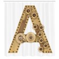 thumbnail image 3 of Ambesonne Letter a Shower Curtain, Steampunk Capital, 69"Wx84"L, Sand Brown, 3 of 3