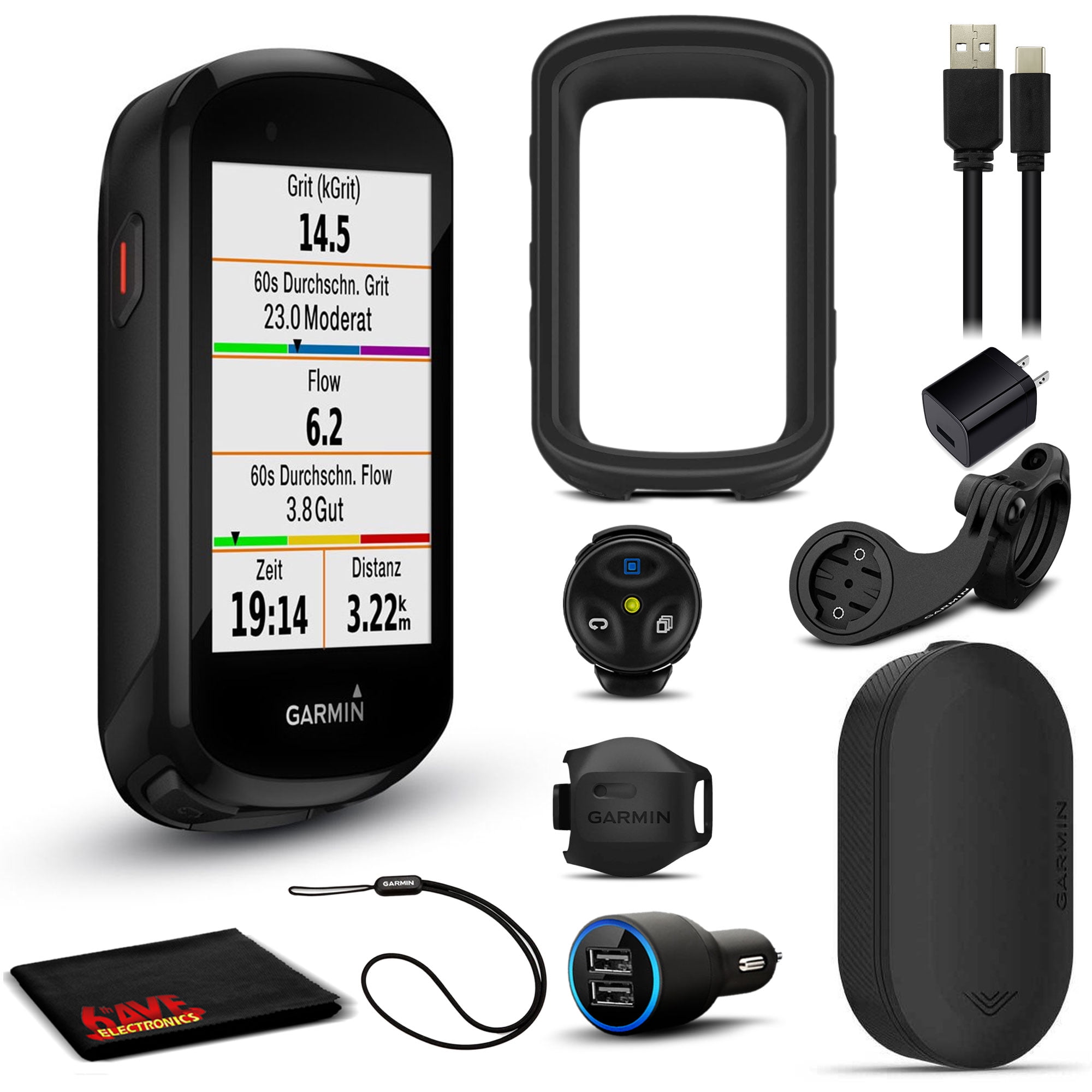 Garmin Edge Mountain Bundle with Varia Rearview Radar, Extra Charging Adapters, and 6Ave Cleaning - Walmart.com