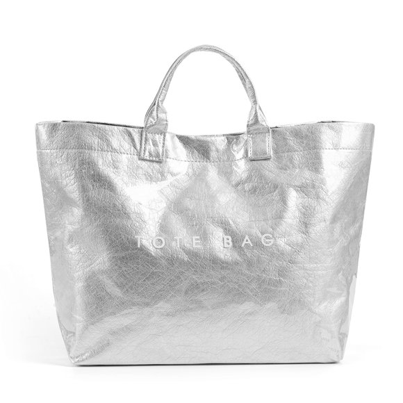 Bolsa Lushandy de PVC para mujer con estampado de letras, asa superior transparente
