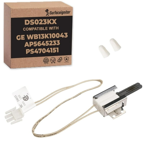Surface Igniter DS023KX 3.2 to 3.5 Gas Range Oven Igniter, Replacement igniter for GE WB13K10043, AP5645233 and PS4704151