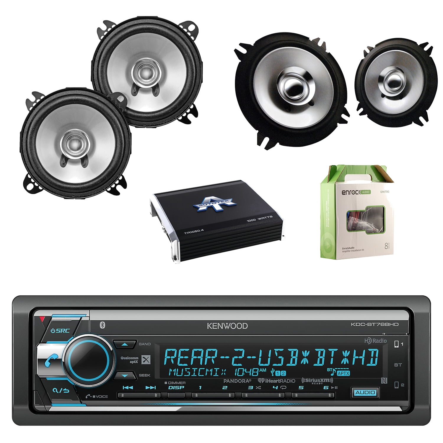 Kenwood Single Din CD/AM/FM Car Audio Receiver W/Bluetooth W/Kenwood 4