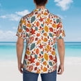 thumbnail image 4 of Sikiie Colorful Maple Leaves Print Men's Hawaiian Shirt, Summer Beach Button Pocket Short Sleeve T-Shirt,Medium, 4 of 7