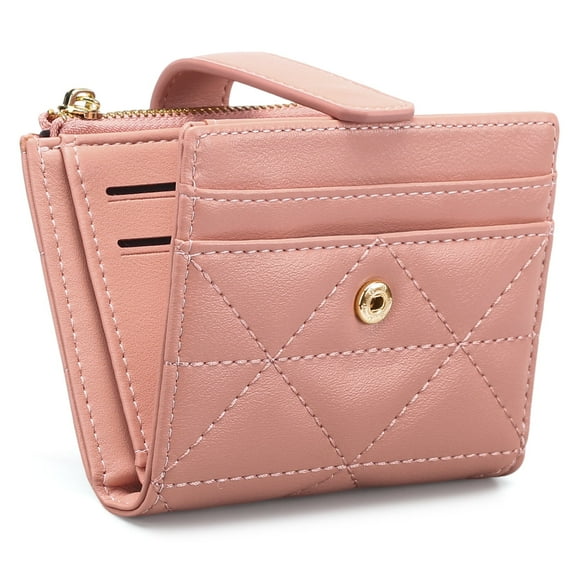 FALAN MULE Small Wallets Woman Leather Bifold RFID Blocking Card Holder With Zipper Coin Pocket