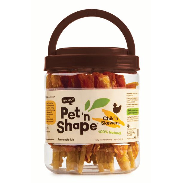 Pet 'n Shape All Natural Chik 'n Skewers Dog Treats, 1 Lb. Tub