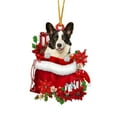 thumbnail image 1 of MTBLYS Christmas Tree Dog Ornament Acrylic Pendant Animal Decoration 3.15 Inch Hanging Tag for Holiday Decor Tree Party Gift, 1 of 4