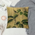 thumbnail image 2 of Orinice  Summer Plant Throw Pillow Covers Vintage Wooden Background with Green Botany Leaves Flowers Print Decorative Cushion Cover Accent Square Pillow Case  White, 2 of 5