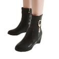 thumbnail image 4 of B91xZ Bottines pour Femmes Bottes de Combat Lacées, Noir 7, 4 of 5
