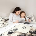 thumbnail image 4 of Erosebridal Vintage Coquette Bowtie Queen Comforter Set,Cute Soccer Theme Bedding Comforter Set For Girls Kids,Reversible,3pcs, 4 of 7